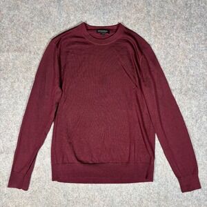 Banana Republic Merino Wool Sweater Mens S Burgundy Crewneck Cozy Layer Winter